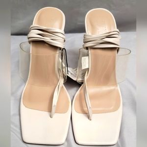 🌹🌹NWT Women's Zara White Strappy Heel Size: 38🌹🌹